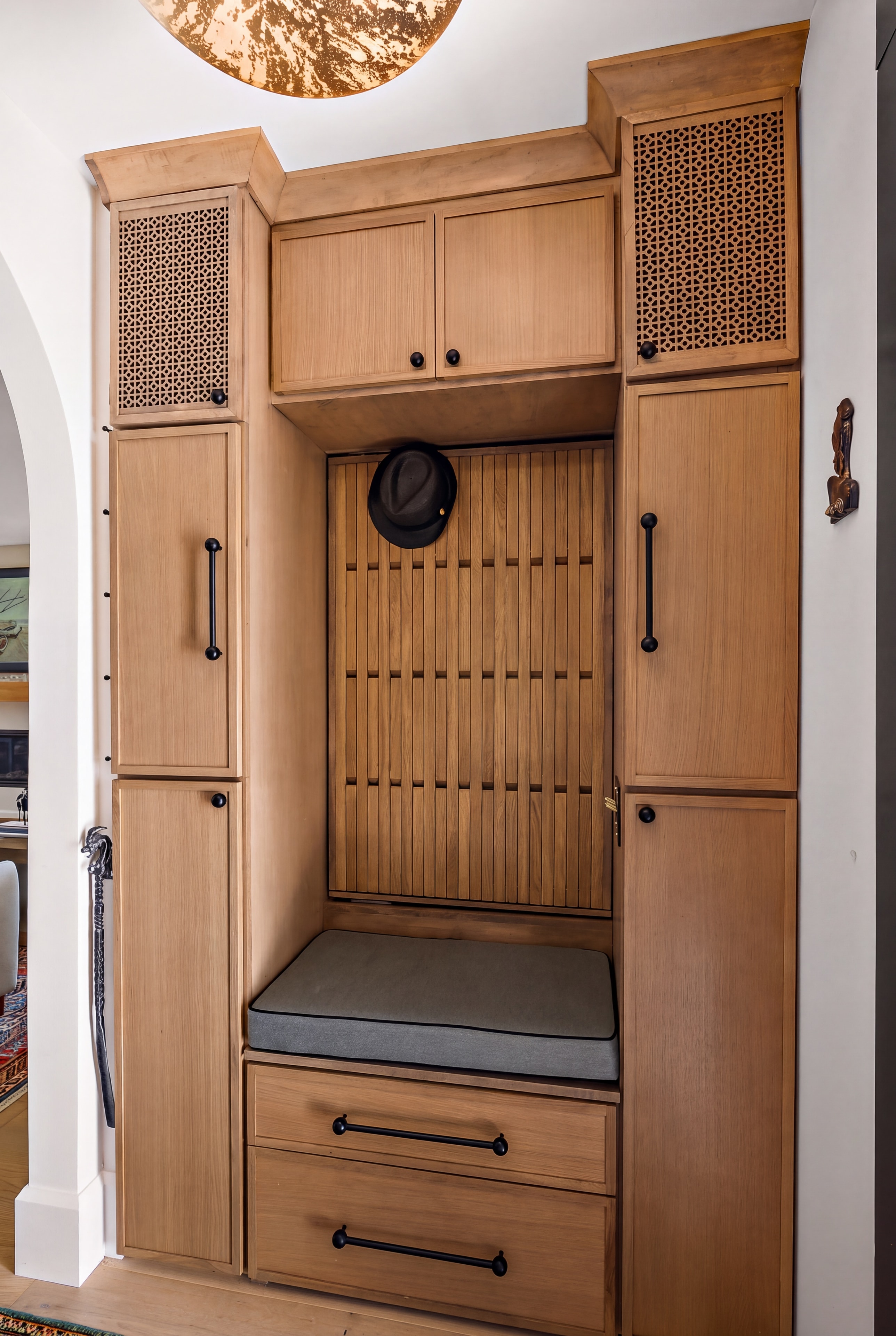 Hallway bench with storage